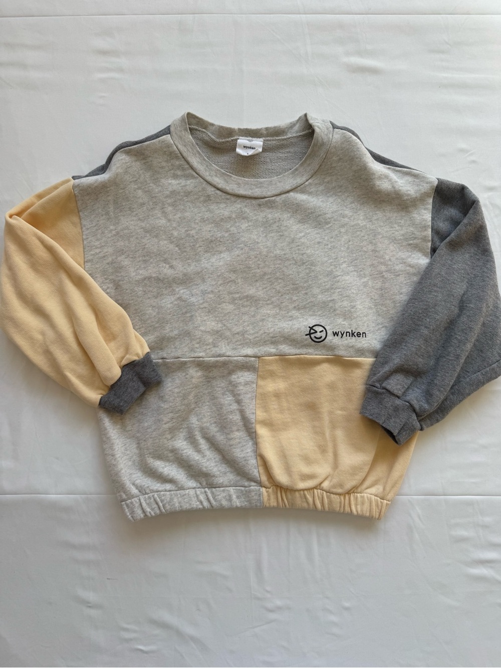 Wynken Colorblock Crewneck Sweatshirt Size 8y - Gray & Butter Yellow Colors